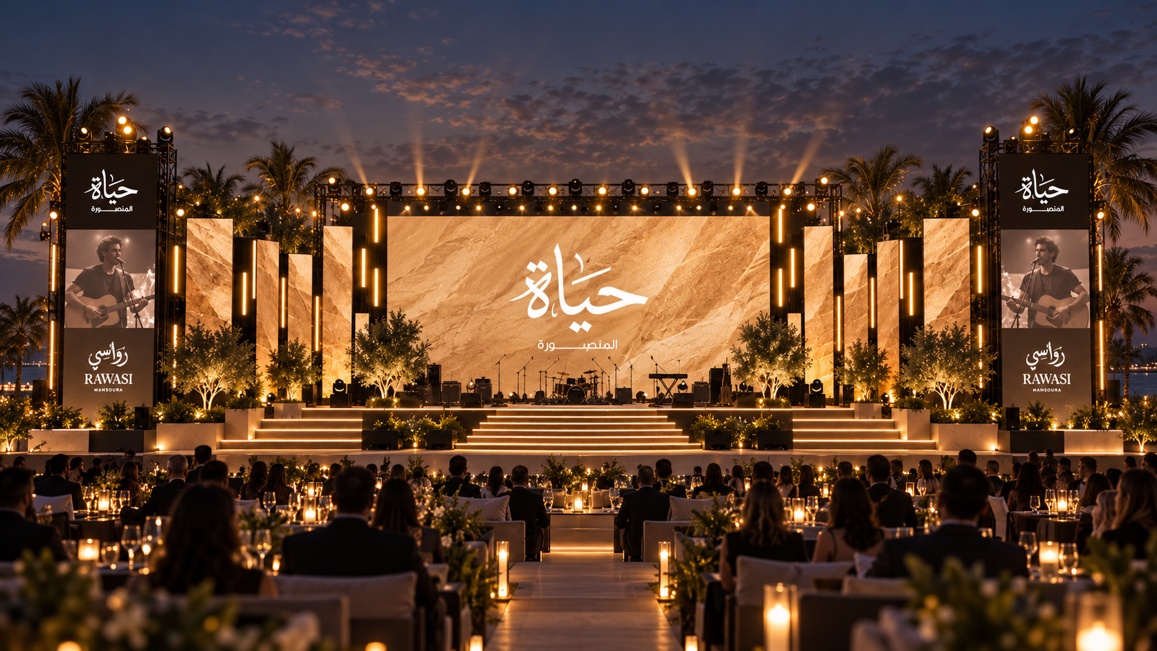 منظر أمامي ليلي